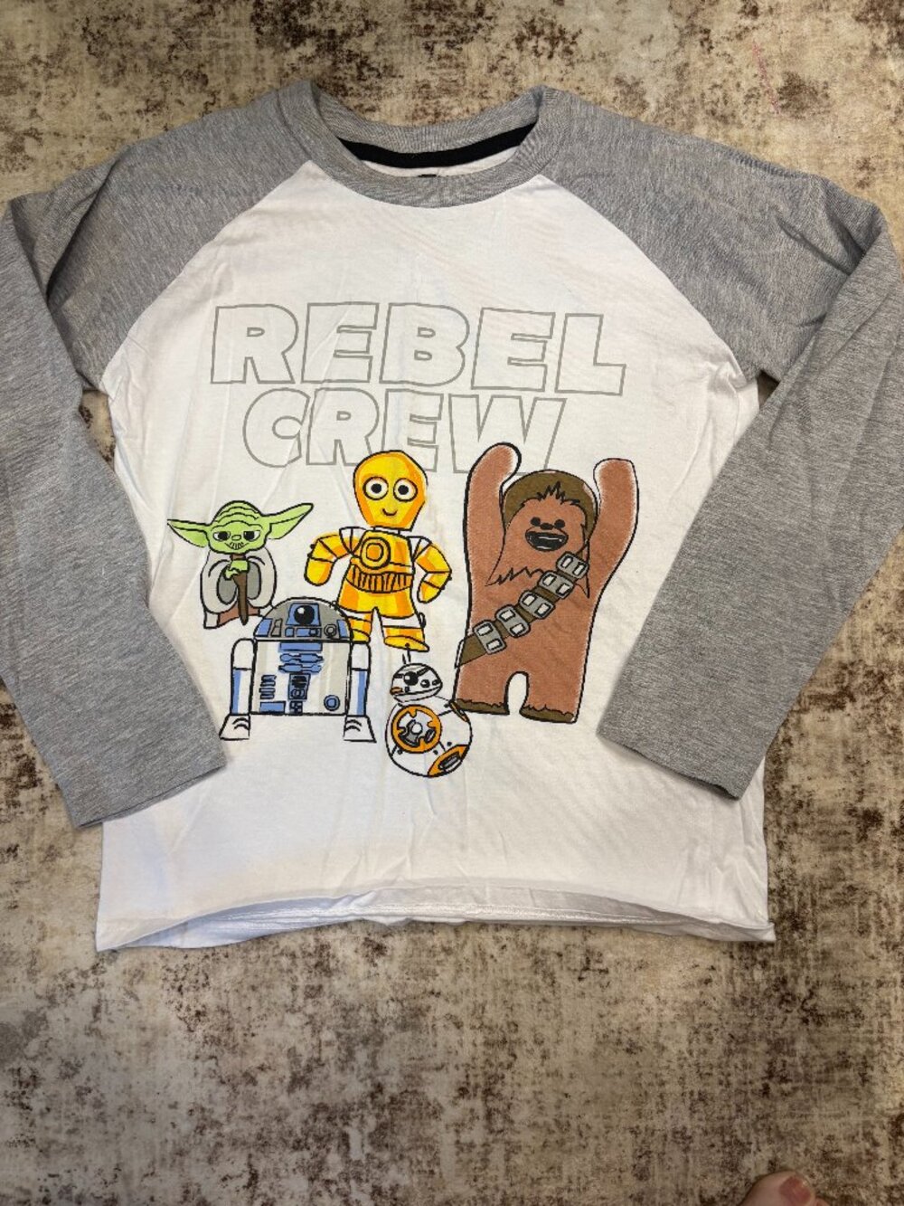 Star Wars Rebel Crew Graphic Raglan Long Sleeve Shirt Size 7/8
